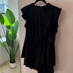 SHEIN Black Layered Mini Romper